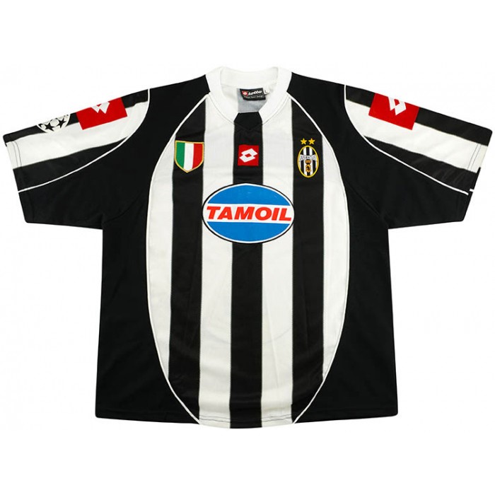 Camiseta Juventus Replica Primera Ropa Retro 2002 2003 Negro Blanco